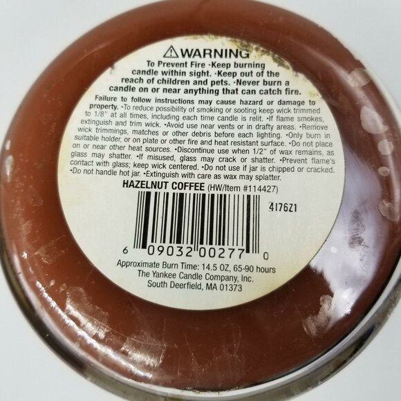 Yankee Candle Retired Black Band Hazelnut Coffee Housewarmer 14.5 oz Jar Rare - Picture 3 of 6